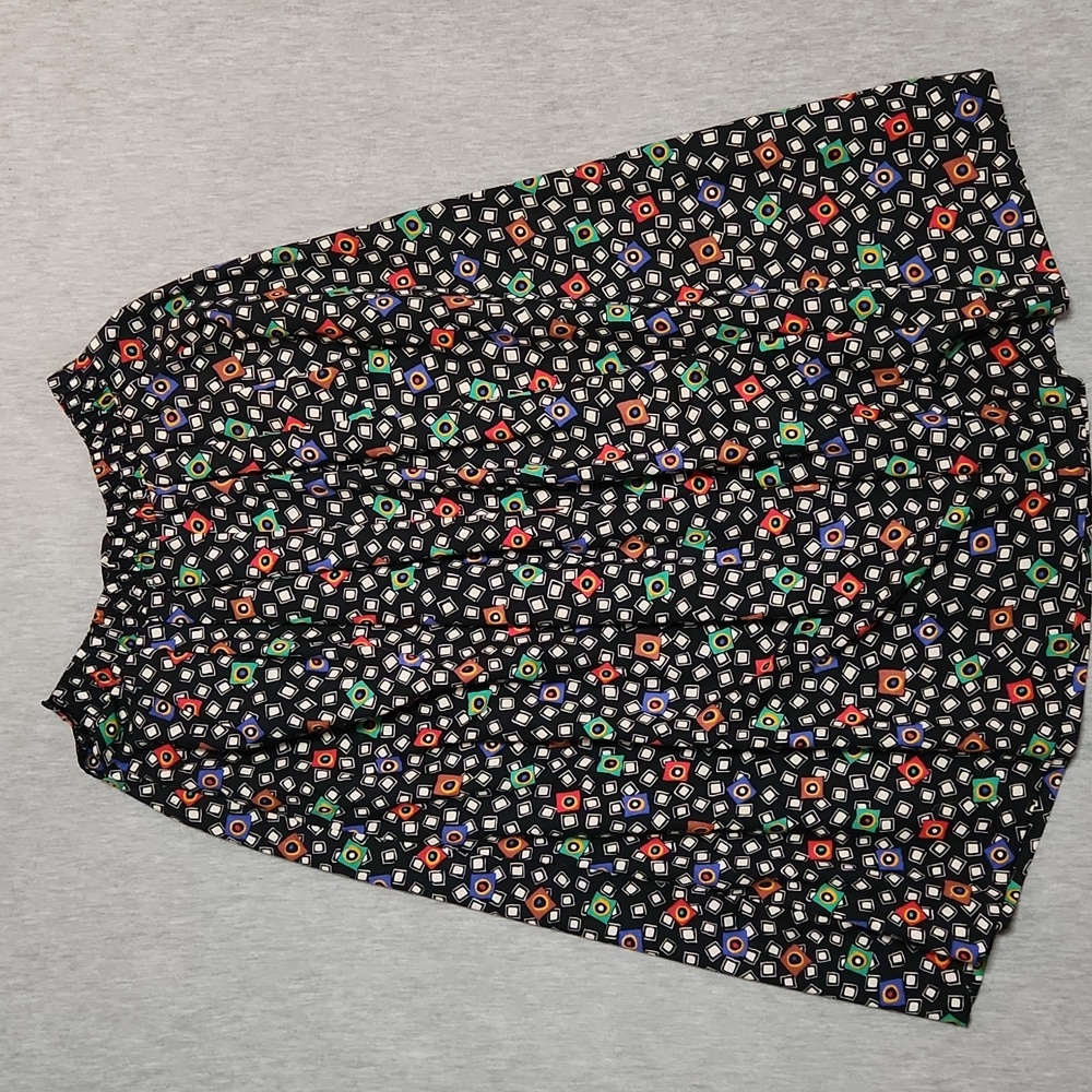 RARE!! Vintage 80's Funky Print Matching Midi Maxi Skirt & Button Up Blouse Set - Picture 13 of 17
